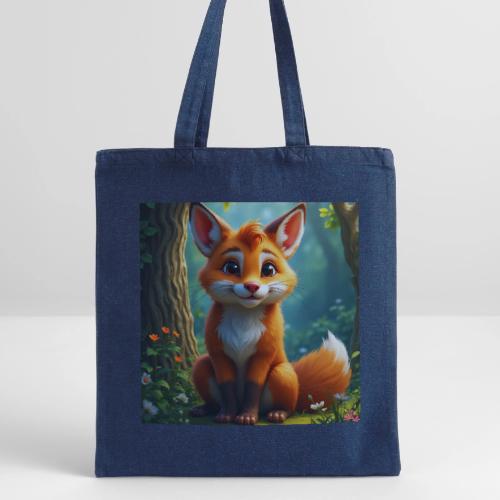 Magical fantasy fox in enchanted forest scene - Recycled Tote Bag