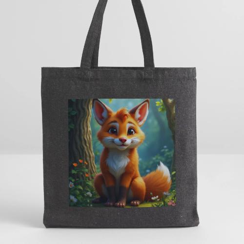 Magical fantasy fox in enchanted forest scene - Recycled Tote Bag