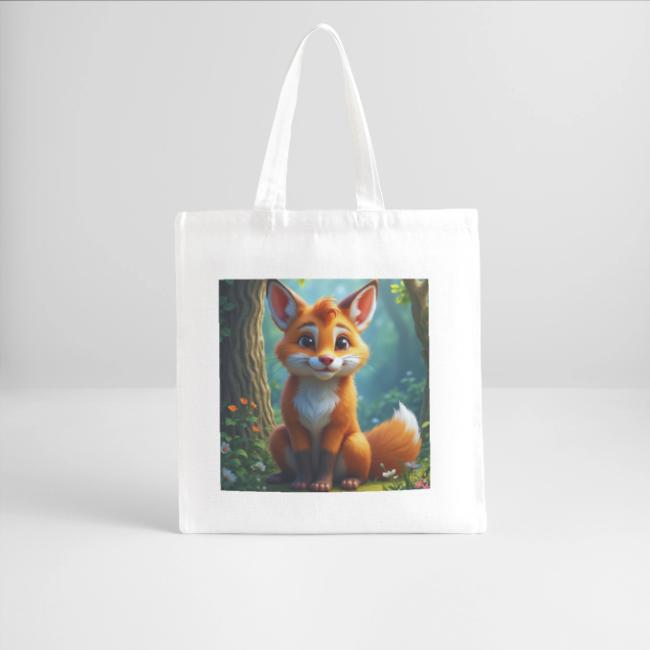 Magical fantasy fox in enchanted forest scene