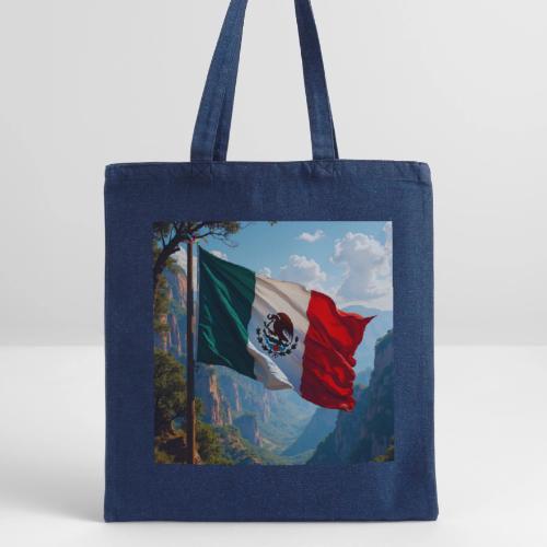 Mexican Flag in Mountain Nature Landscape - Recycled Tote Bag