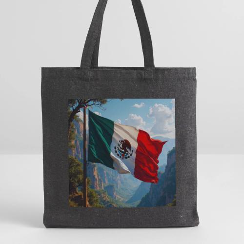 Mexican Flag in Mountain Nature Landscape - Recycled Tote Bag
