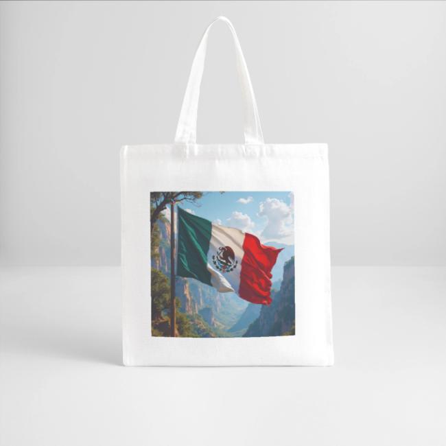 Mexican Flag in Mountain Nature Landscape