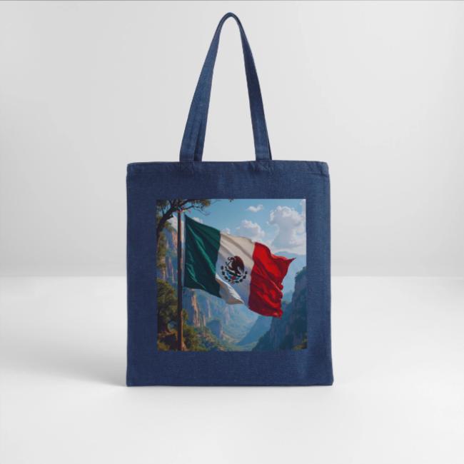 Mexican Flag in Mountain Nature Landscape