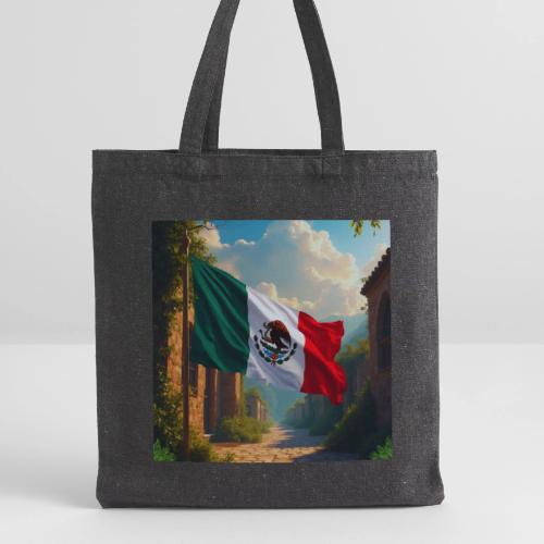 Mexican flag in Magical Town and Nature - Recycled Tote Bag