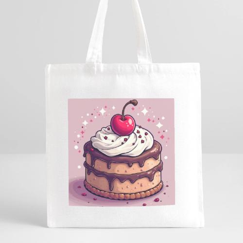 Cherry‑Topped Celebration Cake Design - Recycled Tote Bag