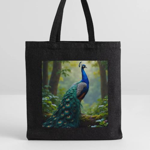Majestic Peacock in Enchanted Forest - Recycled Tote Bag