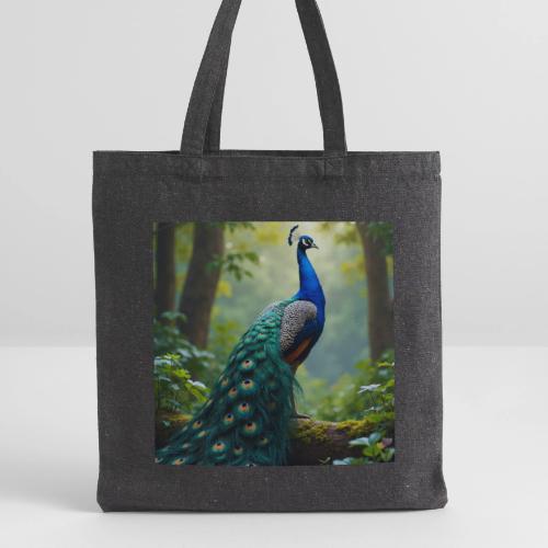Majestic Peacock in Enchanted Forest - Recycled Tote Bag
