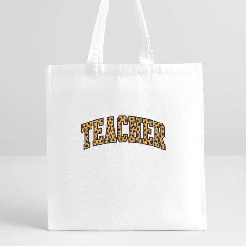 Leopard Print Teacher Typography - Recycled Tote Bag