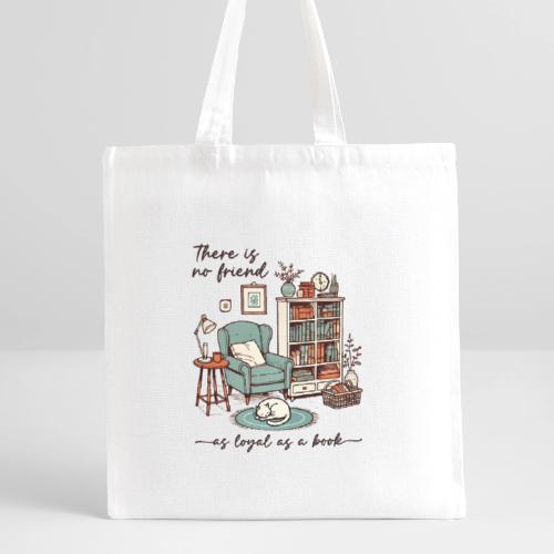 A Book is a Loyal Friend - Cozy Reading Nook - Recycled Tote Bag