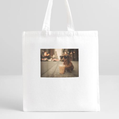 Funny Dachshund Iced Coffee Lover Tee - Recycled Tote Bag