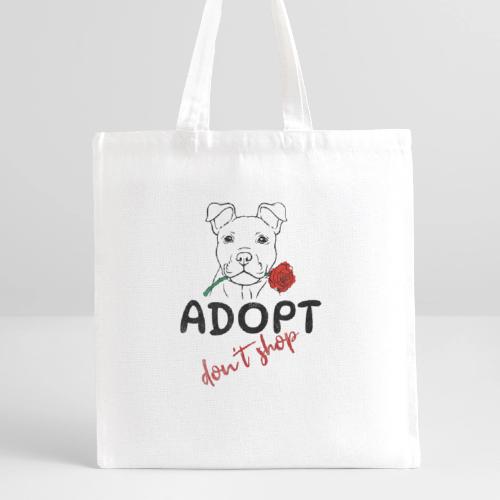 Retro Adopt Dont Shop Cute Puppy Rose Tee - Recycled Tote Bag