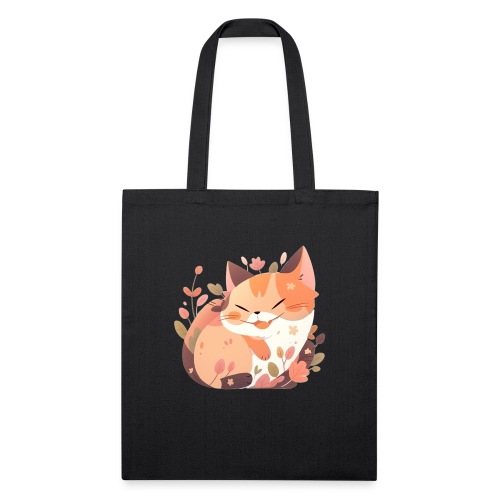 Smiling Cat - Recycled Tote Bag