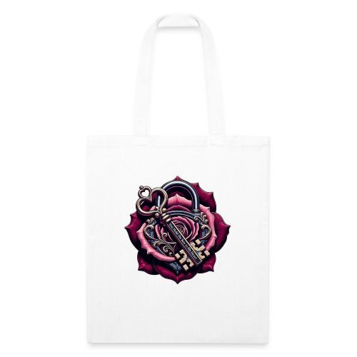 You Hold the Key to My Heart Rose Lock T-Shirt - Recycled Tote Bag