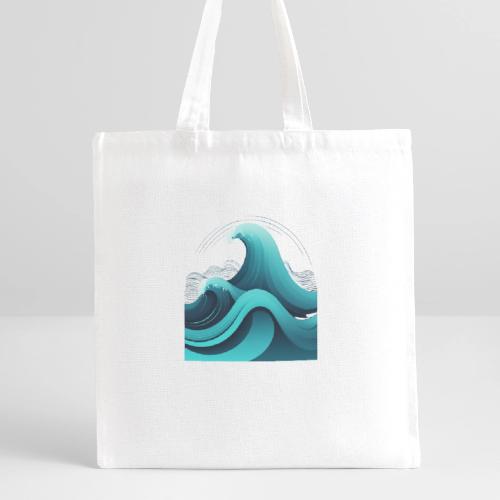 Dynamic Ocean Wave Illustration - Recycled Tote Bag