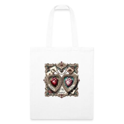 Keeper of My Deepest Love Victorian Locket T-Shirt - Recycled Tote Bag