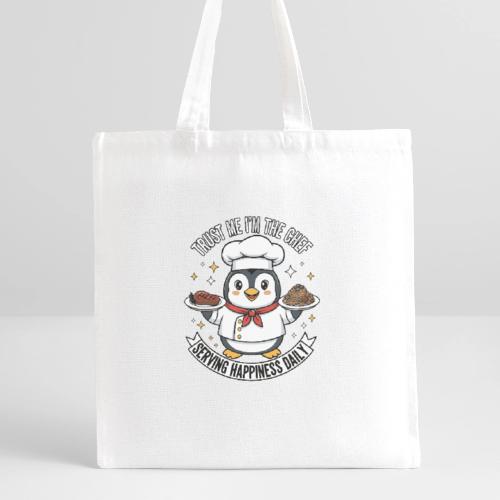 cute Penguin Chef-Funny Cartoon Daily Happiness - Recycled Tote Bag