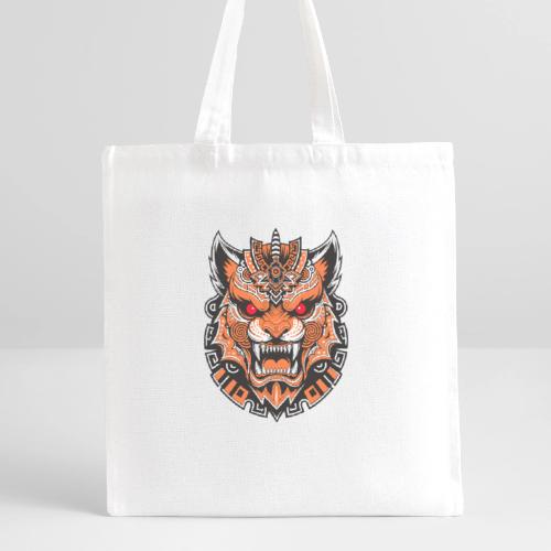 Tribal Demon Wolf Mask - Recycled Tote Bag