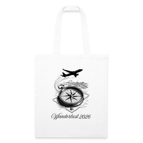 Wanderlust 2026 T-Shirt | Minimalist Travel Plane - Recycled Tote Bag