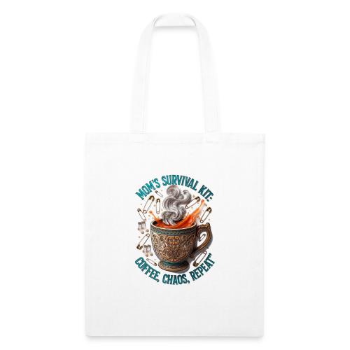 Mom's Survival Kit Tee | Coffee Chaos - Recycled Tote Bag