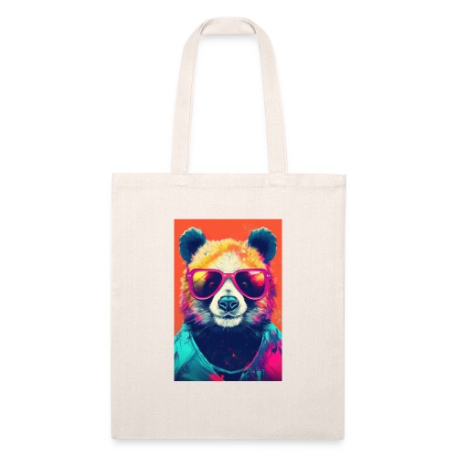 Panda in Pink Sunglasses - Recycled Tote Bag