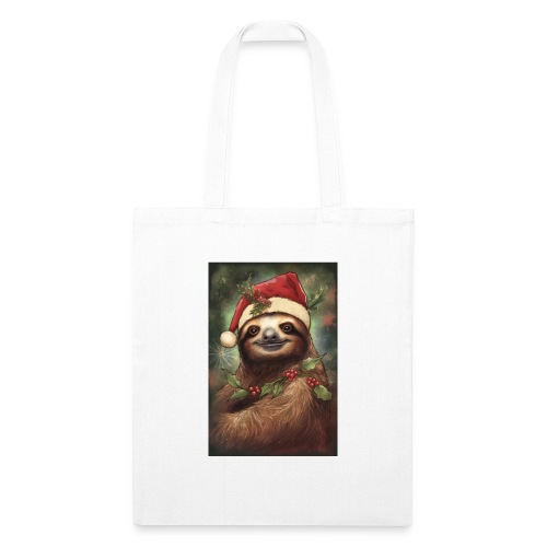 Christmas Sloth - Recycled Tote Bag