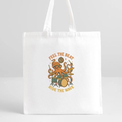 Feel the Beat Octopus Drummer Retro 70s t-shirt - Recycled Tote Bag