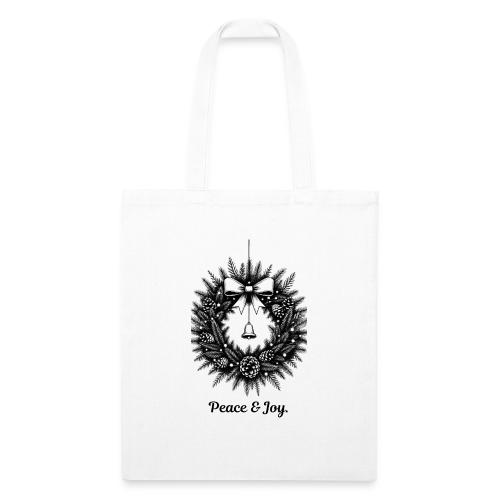 Peace & Joy T-Shirt | Minimalist Elegant Christmas - Recycled Tote Bag