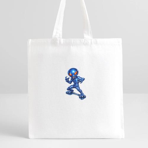 Angry Blue Alien - Recycled Tote Bag