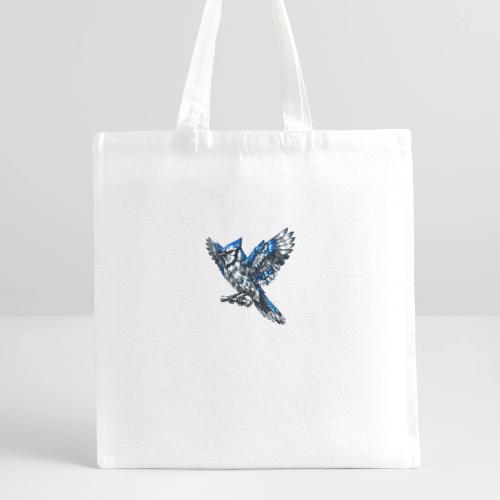 Silver Blue Jay Open Wing Perch - Recycled Tote Bag