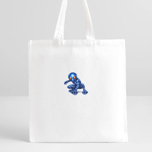 Blue Alien Crouch - Recycled Tote Bag