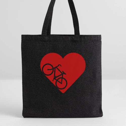 Bike in heart - Recycled Tote Bag