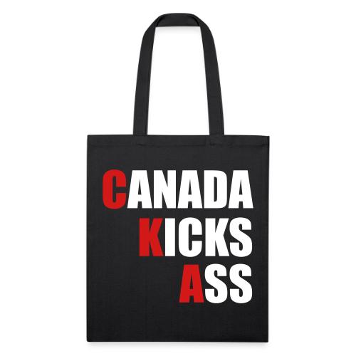 Canada Kicks Ass Vertical - Recycled Tote Bag