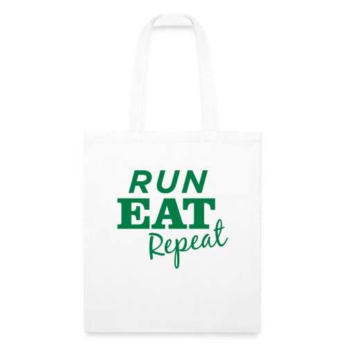 Run Eat Repeat buttons medium - Recycled Tote Bag