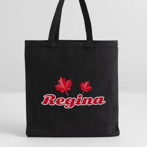Regina with two red maple leaves - Recycled Tote Bag