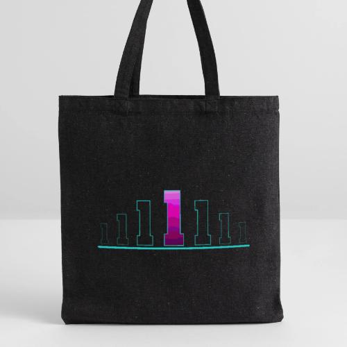 Number 1 in Magenta: Varsity Font - Recycled Tote Bag
