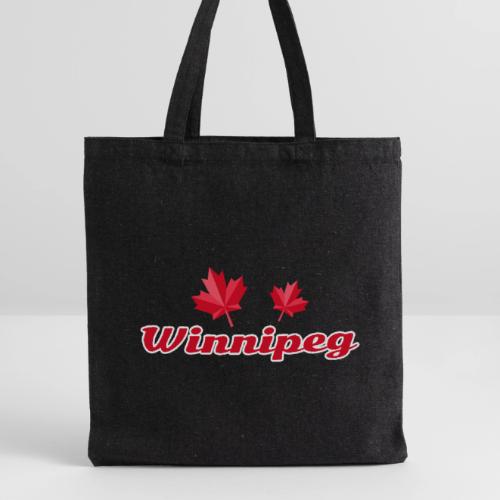 Winnipeg with two red maple leaves - Recycled Tote Bag