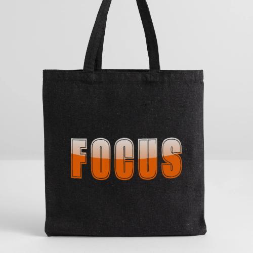 FOCUS Vibrant Orange Motivational Word Design - Recycled Tote Bag