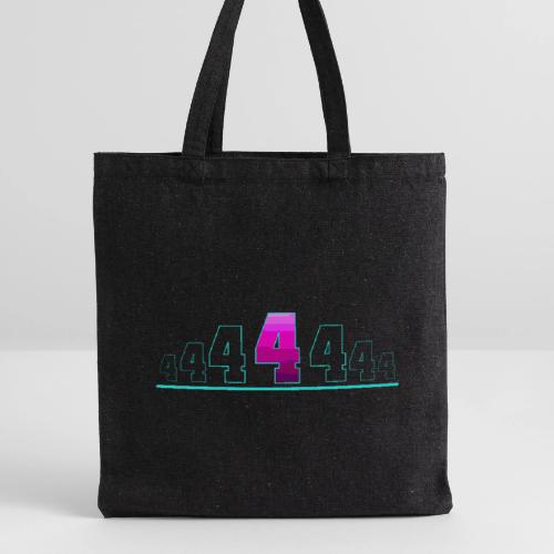 Number 4 in Magenta: Varsity Font - Recycled Tote Bag