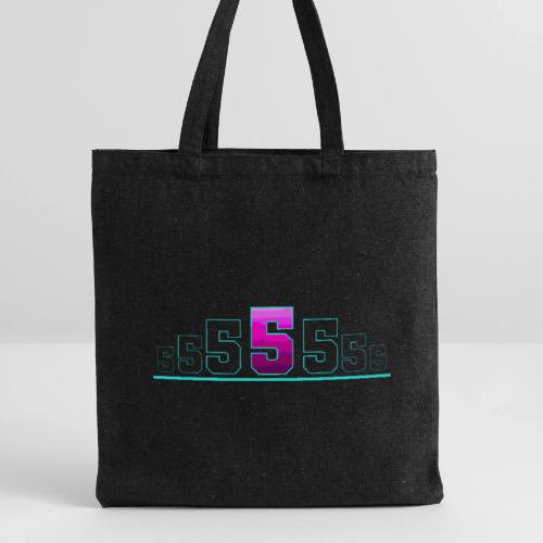 Number 5 in Magenta: Varsity Font - Recycled Tote Bag