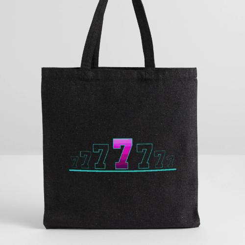 Number 7 in Magenta: Varsity Font - Recycled Tote Bag
