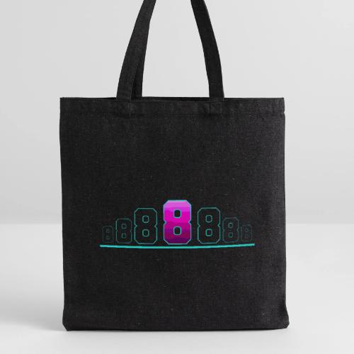 Number 8 in Magenta: Varsity Font - Recycled Tote Bag