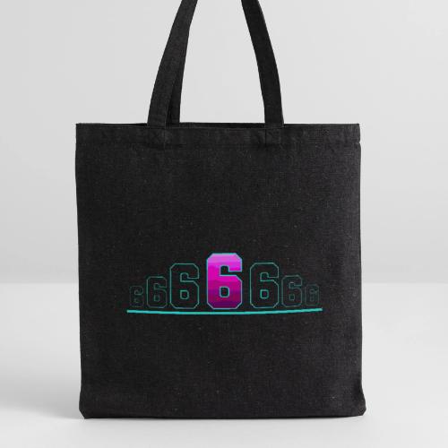 Number 6 in Magenta: Varsity Font - Recycled Tote Bag
