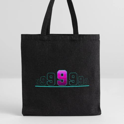 Number 9 in Magenta: Varsity Font - Recycled Tote Bag