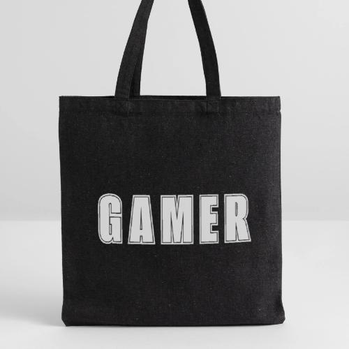 Gamer Collegiate White Text Design - Recycled Tote Bag