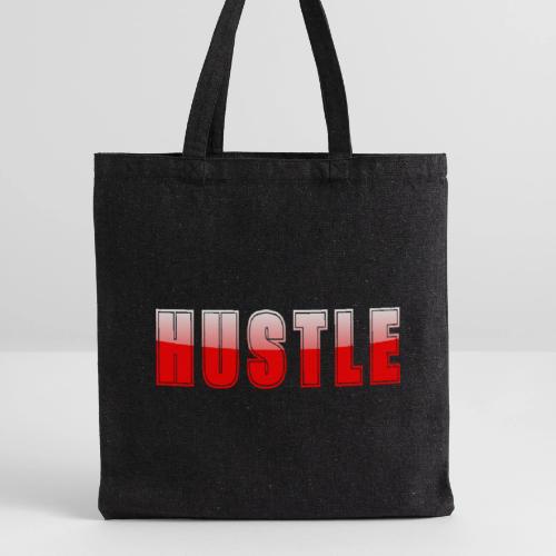 HUSTLE Bold Red Motivational Typography Design - Recycled Tote Bag