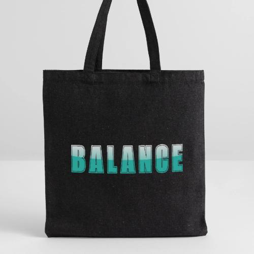 BALANCE Calm Teal Minimal Word Art Design - Recycled Tote Bag
