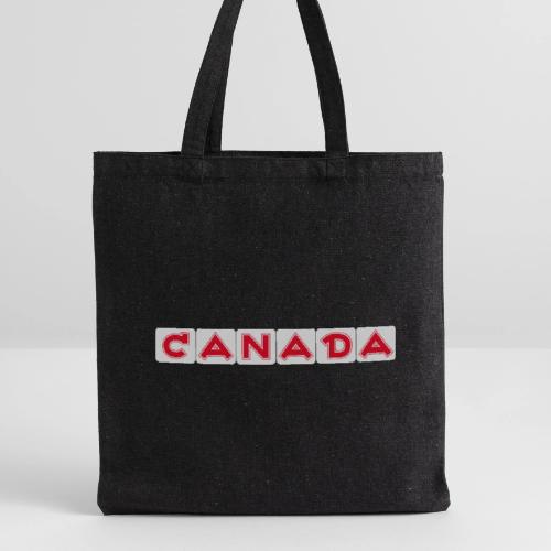 Canada, red letters on white background - Recycled Tote Bag
