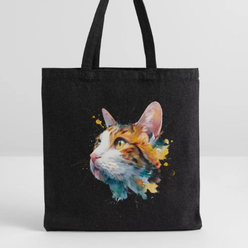 Cat: Feline Ink Burst - Recycled Tote Bag