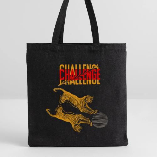 Double tiger fashion, jungle feline animals. - Recycled Tote Bag