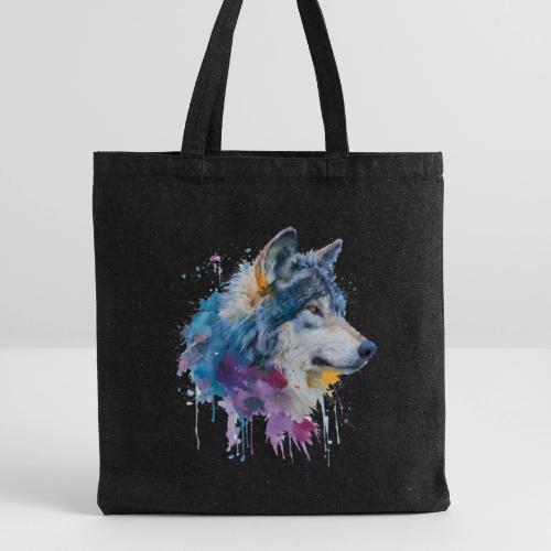Splash-Art Wolf Head - Recycled Tote Bag